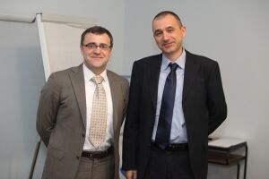 Michele Meoni, directorul general "Sind Tour Trading" (stânga) şi Florin Dumitrescu, administratorul companiei (dreapta).